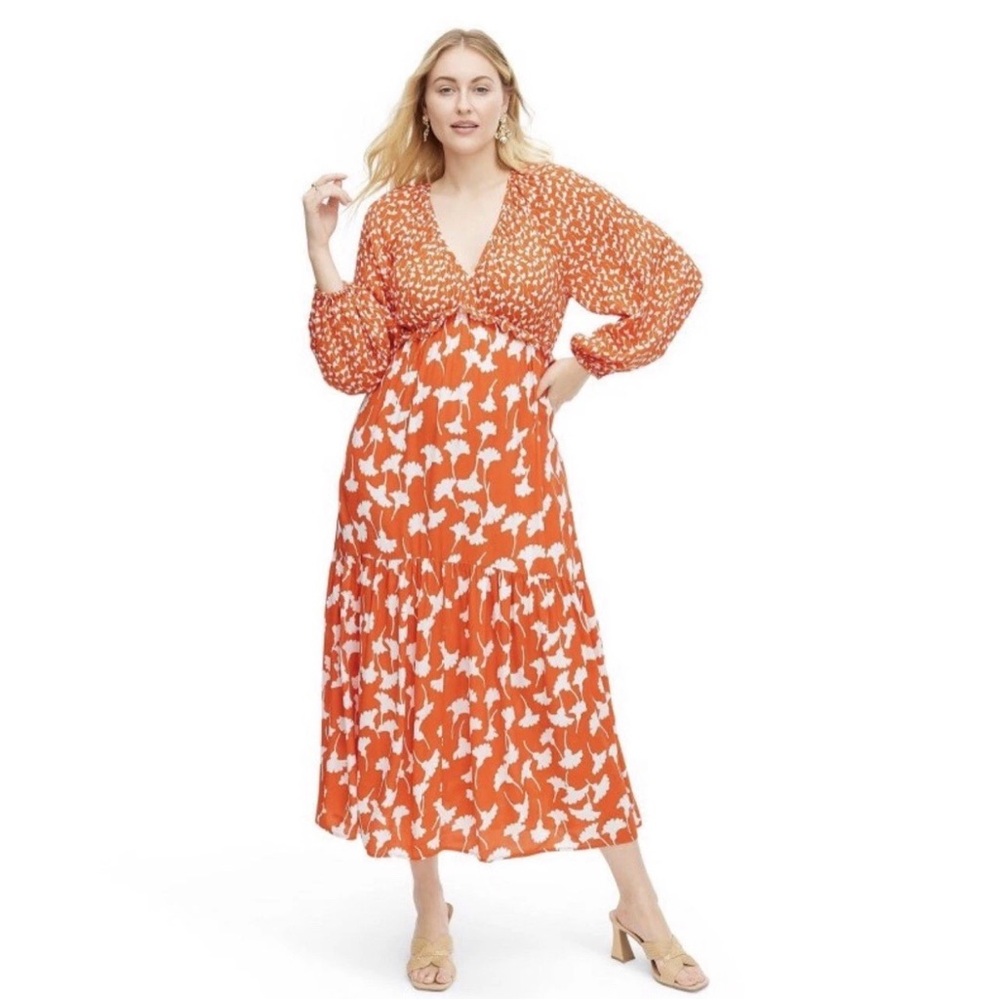 Diane Von Furstenberg Red and White Long Sleeve Dress for Target size small.